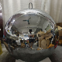 Grande discothèque en fibre de verre argentée artisanale de 100 cm pour une utilisation en intérieur/extérieur, yoga et présentation de fête
