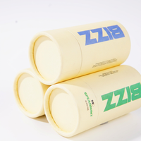 Boîte cylindrique personnalisée en kraft de qualité alimentaire pour snacks, tube en papier écologique premium pour barres énergétiques avec base métallique