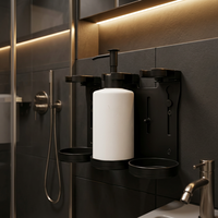 Distributeur de savon en acier inoxydable 304, support noir pour bouteille de savon liquide, support pour désinfectant pour les mains, distributeur de savon et de shampoing pour hôtel