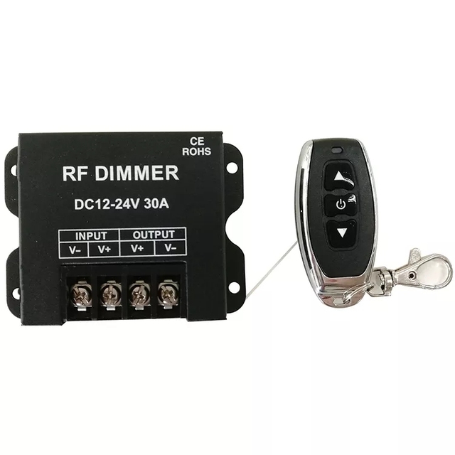 RF Wireless LED Dimmer Switch DC12-24V 30A LED 3Key Remote Controller Aluminum Housing Adjustable Brightness stair PIR Automatic