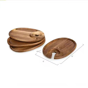 Bandeja de Bambú Personalizada Ecológica para Aperitivos, Soporte para Vasos, Platos para Vino, Tabla de Quesos, Tabla de Cortar para Escritorio y Baño - Product Image 2