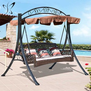 Silla Columpio de ratán para exteriores, hamacas colgantes para jardín, columpio para patio - Product Image 1