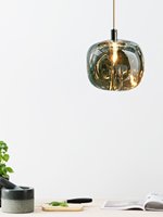 Suspension Pomme en Cristal Haut de Gamme Postmoderne Luxe Léger, Créative, Unique et Simple, à Tête Unique, pour Chevet, Salle à Manger, Bar, Comptoir