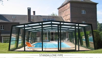 Véranda moderne en aluminium personnalisable, résistante aux intempéries, pour espaces de vie extérieurs résidentiels, jardins et patios, avec protection solaire