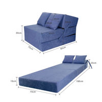 Canapé-lit pliable confortable en tissu rembourré avec tête de lit/coussins pour salon, hôtel, chambre à coucher