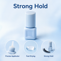 Colle à cils imperméable à séchage rapide, forte tenue, avec applicateur précis, sans grumeaux, pour la vente en gros en usine