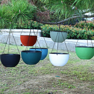 <span class=keywords><strong>Maceta</strong></span> con patrón tejido de plástico, cesta colgante para interiores, macetas colgantes - Product Image 3