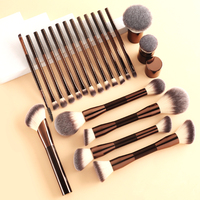 Ensemble de pinceaux de maquillage doux et moelleux JLY pour fond de teint, anticernes, fard à paupières, poudre fixante, pinceaux cosmétiques professionnels