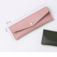 Étui à crayons multifonctionnel en cuir PU, pochette à stylos tendance, grande capacité, pour ranger règles, crayons et gommes