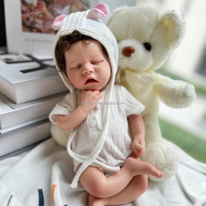 18.5 Inch Full Silicone Reborn Baby Doll - Realistic Soft Body Infant Doll (Bald Girl 016)