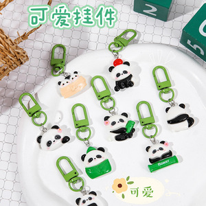 Panda <b>Keychain</b> Resin Cartoon Carabiner Keyring Portable Gift For Students And Friends - Product Image 3