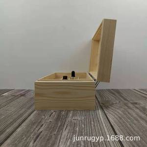 Boîte de rangement pour huiles essentielles en bois massif, en pin, rectangulaire, verrouillable, multi-compartiments, pour soins personnels - Product Image 4