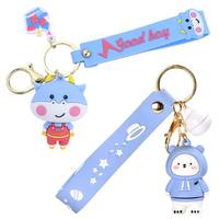 Porte-clés personnalisé en PVC motif pingouin de dessin animé Kawaii, joli breloque de sac, pendentif de sac à dos pour souvenirs d'aquarium