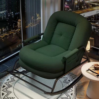 Fauteuil à bascule moderne minimaliste en velours avec tissu confortable pour salon, bureau à domicile, chambre et hôtel