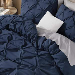 Juego de ropa de cama de nuevo estilo, juego de cama de tres piezas con pliegues de flores de Color sólido - Product Image 3