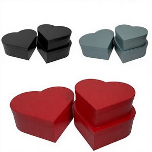 Spot (Customizable) Coated Paper Heart-Shaped Rigid <b>Boxes</b> 3-Piece Set with Recycled Materials for Valentine's Day Gift Packaging - Product Image 2
