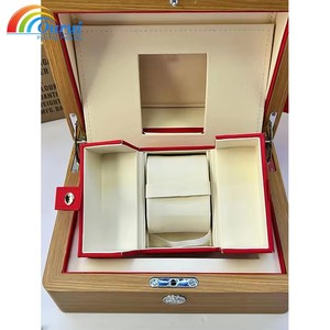 Factory Direct Source Manufacturer <b>Brown</b> Genuine Wooden Watch <b>Box</b> Travel Red Cube Latest Model Original Gift Brand New in Stock - Product Image 1