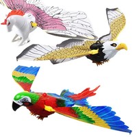 Juego de Juguetes de Aves Voladoras Eléctricas Personalizados de Fábrica, 3 Estilos: Águila, Loro, Pegaso, Juguete con Alas Móviles, Juguete Interactivo para Niños al Aire Libre