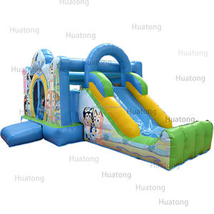 Commercial Gonflable Combo Bouncer House Blue Cartoon Bounce Jumping House Castle <span class=keywords><strong>Château</strong></span> gonflable avec toboggan - Product Image 4