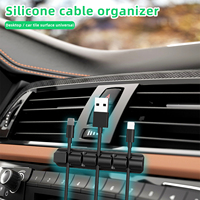 Support de câble USB en silicone avec support et crochet 7-5-3-2-1 fentes Organisateur de cordon pour bureau voiture maison bureau-gestion des pinces de câble