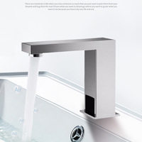 HLK Offre Spéciale Robinet à capteur automatique monté sur pont en acier inoxydable chromé à un trou sans contact pour robinet de lavabo de salle de bain