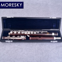 MORESKY Redwood Flute 17 Open Hole Silver Plated Copper-Nickel Cocobolo Professional MFL-203(C) Tone C OEM E Mechanism