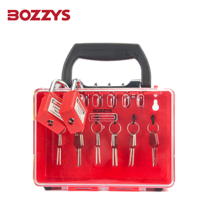Boîte de verrouillage de groupe portable BOZZYS BD-X22 à 8 cadenas, déverrouillage par clé, en résine de verre haute résistance, avec couvercle transparent anti-poussière en PC, usage industriel - Product Image 1
