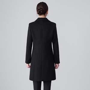 Navy Blue Wool Coat Unisex Autumn Winter Workwear Thick Professional Solid Color Pocket Design - Product Image 3