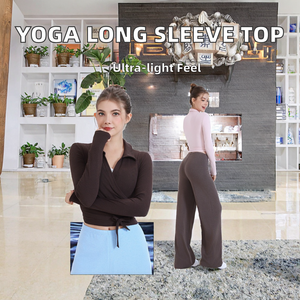 High Quality Lightweight Women's Activewear Blouse Long Sleeves Sportswear Yoga <b>Tops</b> Wholesale - Product Image 2