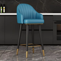 Tabouret de bar Chenman C11-001-24 moderne en cuir et acier inoxydable, réglable, de qualité commerciale, avec dossier, pour comptoir de bar, îlot de cuisine
