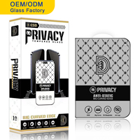 Protection d'écran en verre trempé anti-espionnage personnalisée OEM 9H 2.5D anti-rayures pour iPhone Duo 17 18 Pro Max Air 15 Plus