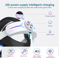Nouveau produit lumières respiratoires en 6 couleurs batterie intégrée 8000mah sangle Elite pour Meta Quest 2