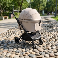 Poussette pour animaux de compagnie pliable à une main, 4 roues, en aluminium, légère, portable, personnalisée, pour chiens de grande/moyenne taille