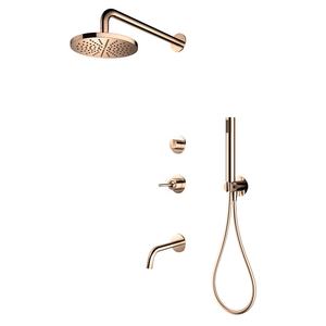 Ornato design wall mounted oro rosa esposto <span class=keywords><strong>doccia</strong></span> a pioggia set - Product Image 1
