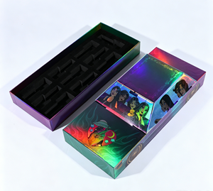 Boîte cadeau cosmétique holographique de luxe en carton ondulé haut de gamme en forme de voiture avec insert en mousse pour rouges à lèvres et crème pour le visage - Product Image 4