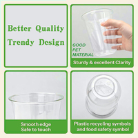 Gobelets en plastique transparent PET à paroi simple jetables de 260 ml, 300 ml, 360 ml, 400 ml, 500 ml, en forme de U, avec couvercles, logo personnalisé, gobelets à boba, gobelets à lait au thé