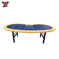 Mesa de Póker Plegable Personalizada YS OEM para Fiestas en Casa, Casino, 10 Jugadores, Portavasos, Mesa de Texas Portátil