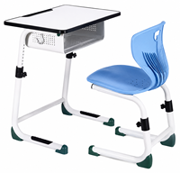 Ensemble de bureau et chaise réglables pour étudiants, bureau scolaire individuel, mobilier de classe ergonomique pour les écoles primaires et secondaires