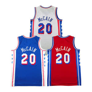 2025 vente en gros respirant grande taille maillots de basket-ball d'été nouveau maillot d'équipe personnalisé cousu/presse à chaud 20 <span class=keywords><strong>McCAIN</strong></span> - Product Image 5