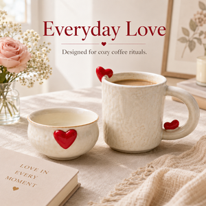 Taza <span class=keywords><strong>de</strong></span> <span class=keywords><strong>Café</strong></span> <span class=keywords><strong>de</strong></span> Cerámica con Corazón, 400 ml, Diseño <span class=keywords><strong>de</strong></span> Corazón 3D, Apta para Microondas, Apta para Lavavajillas, Regalo para el Día <span class=keywords><strong>de</strong></span> San Valentín - Product Image 1