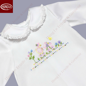 ชุดเสื้อคลุมและผ้ากันเปื้อนสำหรับเด็กแรกเกิดแบบหรูหราปักด้วยมือไม่มีผ้ากันเปื้อน-เวียดนาม - Product Image 3