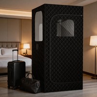 Sauna vapeur électrique portable moderne pour la maison, tente de sauna pour tout le corps, générateur de vapeur 220V, chaises pliables pour hôtel