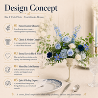 Composition florale artificielle faite main de luxe moderne pour table, boule d'hortensia et de roses, centre de table de haute qualité pour décoration de mariage et de fête