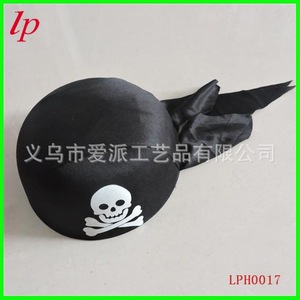 Sombrero Pirata de Halloween con Diseño de Calavera Negra, Sombrero de Capitán de Tela para Uso en Exteriores LPH0017 - Product Image 1