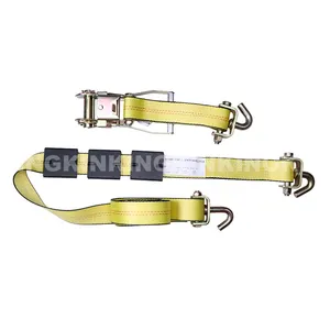 Có Thể Điều Chỉnh Lashing Xe Tải Ratchet Tie Xuống Hàng Hóa Nhiệm Vụ Nặng Nề Hauler Xe Bánh Xe Dây Đeo