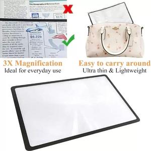 Lente d'ingrandimento portatile 3X in PVC con cornice nera, ultrasottile, per lettura di giornali, ricerca scientifica e insegnamento - Product Image 5