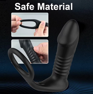<b>Silicone</b> <b>Waterproof</b> Eco-Friendly Telescopic Prostate Massager Dildo Men's Remote Controlled Anal Vibrating Cock Ring Sex Toy - Product Image 4