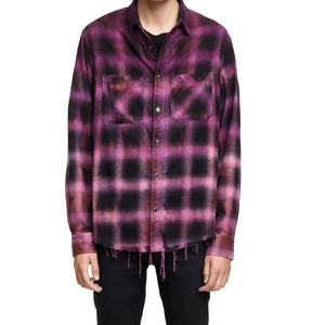 เสื้อเชิ้ตแฟลนเนลลายสก็อตดีไซน์เนอร์แฟชั่นผู้ชายคุณภาพสูงแบบใหม่ขายส่งตามสั่ง - Product Image 2