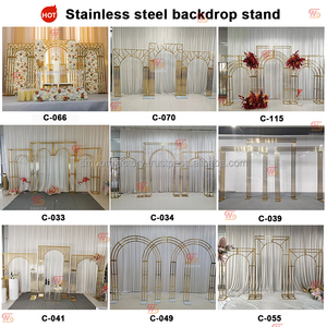 LEDA Decoración para Fiestas y Bodas al Aire Libre, Juego de Tres Piezas de Flores Colgantes Cuadradas de Acero Inoxidable Dorado, Fondo Grande para Eventos - Product Image 6