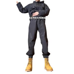 Pantalon cargo décontracté de style américain pour hommes et femmes, nouveau modèle automne-hiver 2024, doublé en polaire, taille basse, coupe-vent, imperméable - Product Image 5